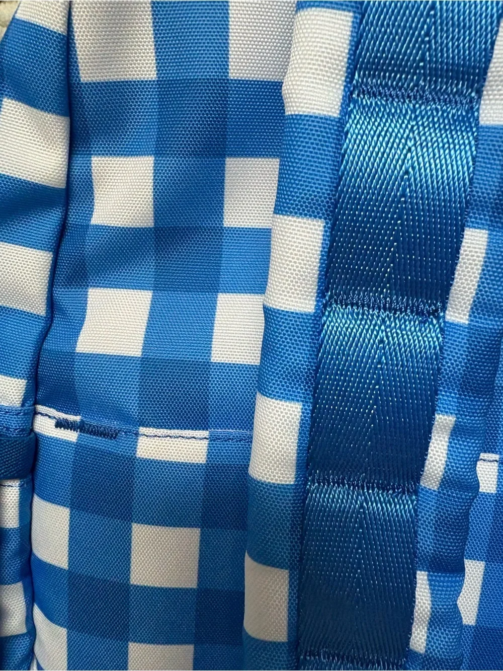 STATE Intarsia Kane Kids Travel Blue & White Gingham Backpack